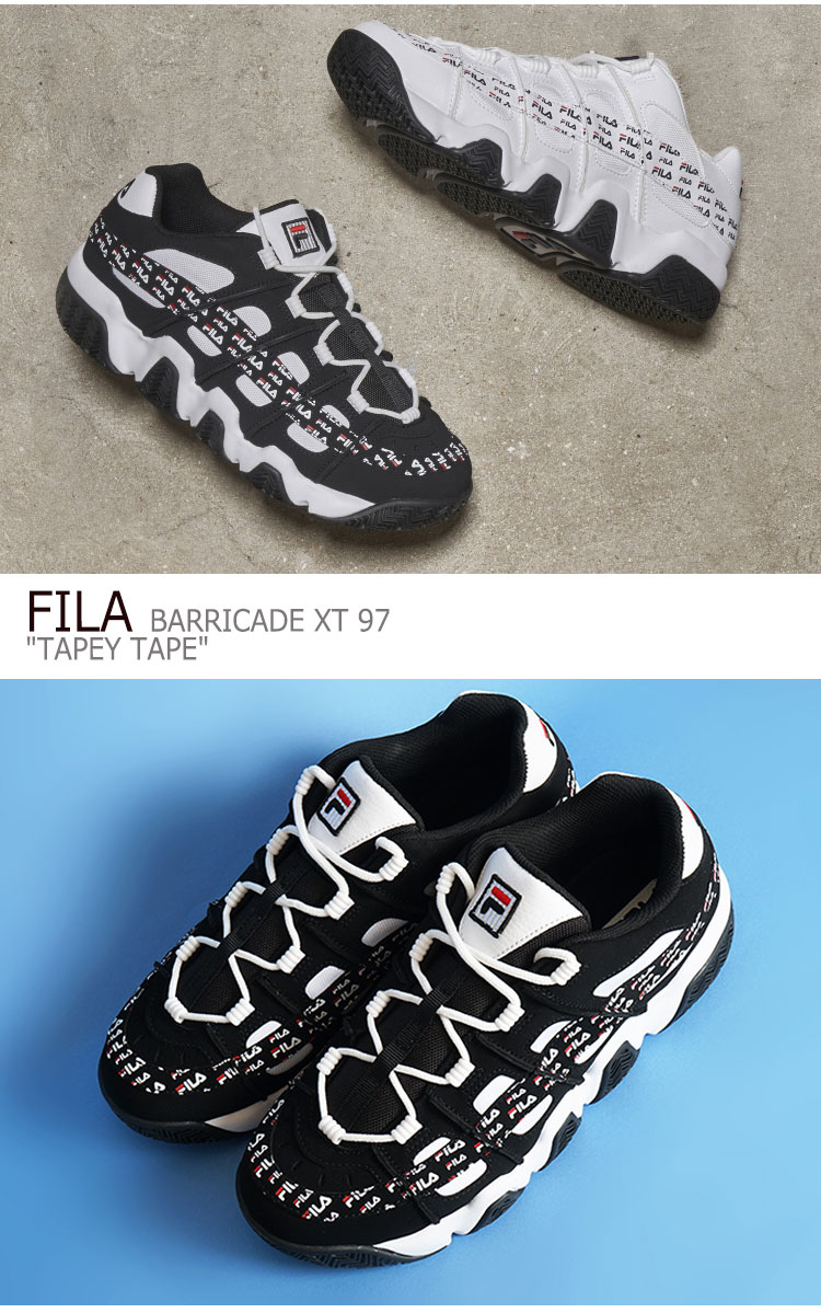 新品即決 フィラ スニーカー Fila メンズ レディース Barricadext 97 Tapeytape バリケードxt 97 テーピーテープ Black ブラック White ホワイト Fs1htb12x シューズ Upsuke 最新人気 Cfmi Tg