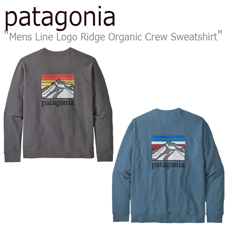 パタゴニア トレーナー patagonia メンズ Mens Line Logo Ridge Organic Crew Sweatshirt メンズ ライン ロゴ リッジ オーガニック クルー スウェットシャツ NOBLE ノーブル GREY グレー PIGEON ピジョン BLUE ブルー 39602L7 ウェア