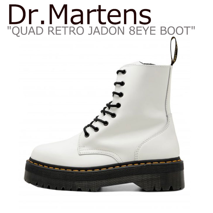 人気絶頂 Jadon Retro Quad レディース メンズ Dr Martens スニーカー ドクターマーチン 8eye 中古 未使用品 シューズ ホワイト White 8ホールブーツ ジェイドン レトロ クアッド Boot Sn Dm21 Www Higako Place Jp