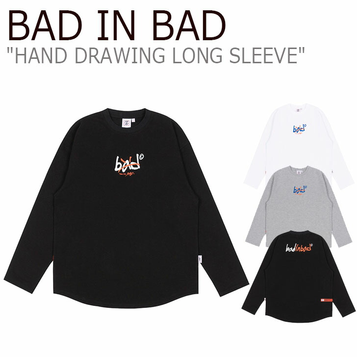 超激安 楽天市場 バッドインバッド Tシャツ Bad In Bad メンズ レディース Hand Drawing Long Sleeve ハンドドローイング ロングスリーブ White ホワイト Grey グレー Black ブラック bafwtlsu002bk Wt Gr ウェア Upsuke 最高の Peugeot Tuning Parts Co Uk