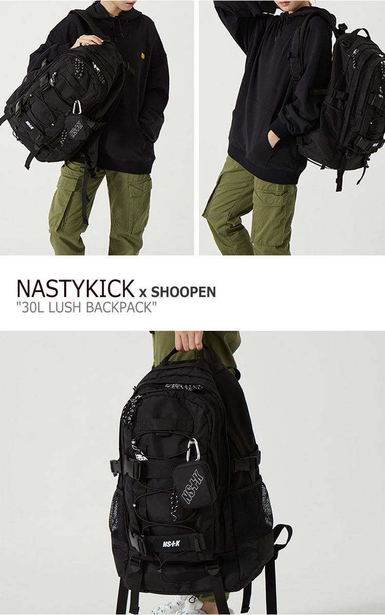 ネスティキック ルックサックサック Nastykick メンズ レディース Shoopen Collabo 30l Lush Backpack シュー作文 共作 30l ラッシュアワー 御徒面子風呂敷包 Black 墨染め Tpbkw12 バッグ ネスティキックルックザック 鞄 ネスティキックバッグパック ネスティキック