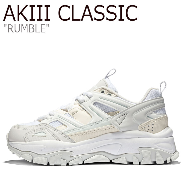 メンズ Rumble 韓国ファッション Classic スニーカー メンズ スニーカー 厚底 アキクラシック アイボリー アグリーシューズ Akiii シューズ Upsuke White Akiiiclassic アイボリー Classic 厚底スニーカー ランブル アキクラシックランブル アキクラシックスニーカー