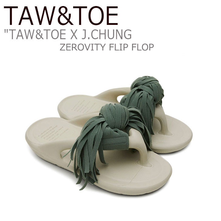 トー&トー サンダル メンズ レディース TAW&TOE J.CHUNG X TT ZEROVITY FLIP FLOP ジェイチャン X TnT ゼロビティ フリップ フロップ GREEN グリーン シューズ