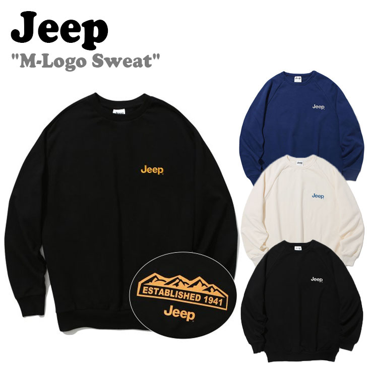 ジープ トレーナー Jeep メンズ レディースM-Logo Sweat Mロゴ スウェットシャツ NAVY ネイビー BLACK ブラック IVORY アイボリー JM5TSU741NA/OB/IV/BK ウェア