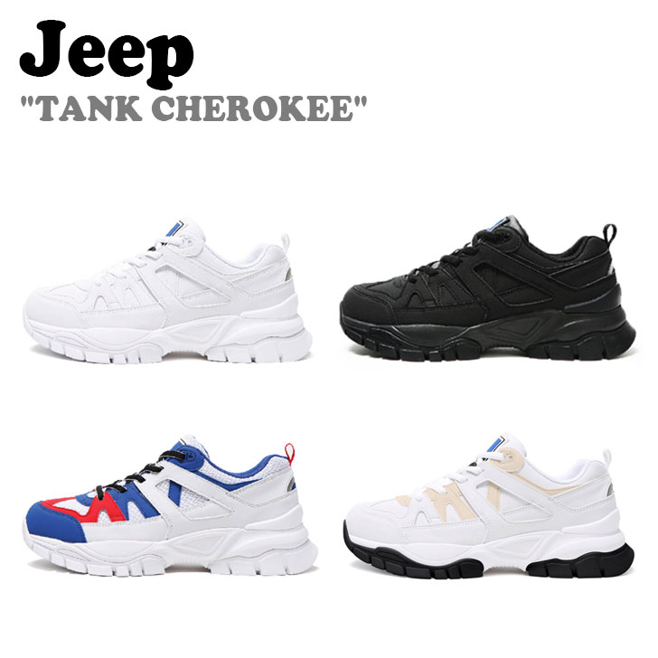 ジープ スニーカー Jeep メンズ レディース TANK CHEROKEE タンク チェロキー BLACK ブラック WHITE ホワイト BLUE ブルー LIGHT BEIGE ライトベージュ GK0GHU101WH/BLK/BL/LE シューズ|upsuke