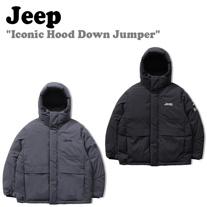 ジープ ダウン Jeep メンズ レディース Iconic Hood Down Jumper アイコニック フード ダウン ジャンパー BLACK ブラック DARK GREY ダークグレー JN4JPU401BK/DG ウェア｜upsuke