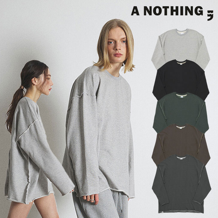 エーナッシング ロンT A NOTHING 正規販売店 VINTAGE P. DYEING CUT-OUT BOX TEE ビンテージ ピグメント ダイング カット アウト ボックスTEE 全5色 20SPR-06-CH/BR/KH/BK 22SS-05-GR ウェア|upsuke