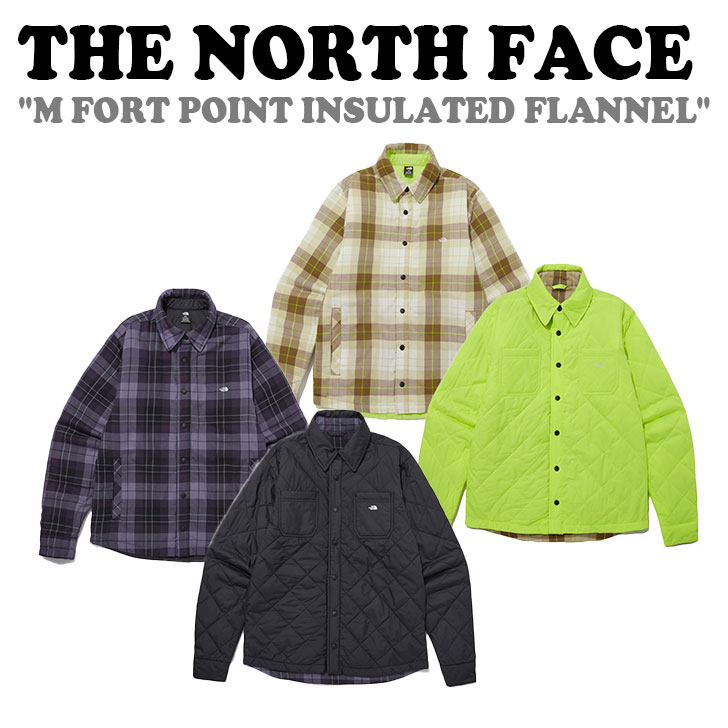 ノースフェイス ジャケット THE NORTH FACE M FORT POINT INSULATED FLANNEL Mフォート ポイント インシュレイティッド フランネル BLACK NEON_GREEN NJ3NP00A/B ウェア 【中古】未使用品|upsuke