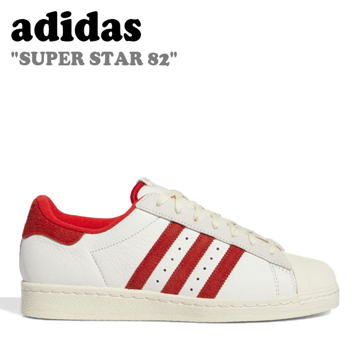アディダス スニーカー adidas メンズ レディース SUPER STAR 82 はやりっ児 82 WHITE 白いこと RED 赤いこと GY8457 シューズ 【中古】未当て嵌める品