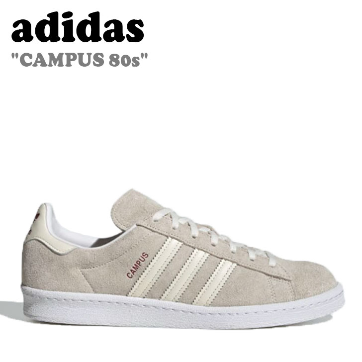 アディダス スニーカー adidas メンズ レディース CAMPUS 80s 構内 80S OFF WHITE オフ 白いこと COLLEGIATE BURGUNDY カリージャト バーガンディー HQ7067 シューズ 【中古】未当て嵌める品