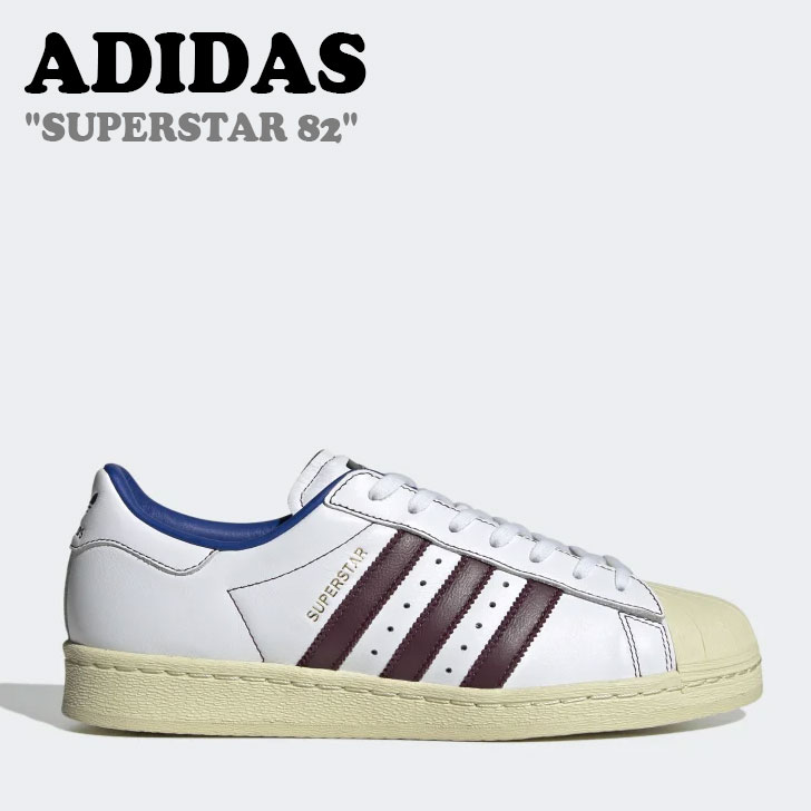 アディダス スニーカー adidas メンズ レディース SUPERSTAR 82 はやりっ児 Cloud White クラウド 白いこと Maroon マルーン Collegiate Royal 分科大学八つ ロイヤル IE0020 シューズ 【中古】未当て嵌める品