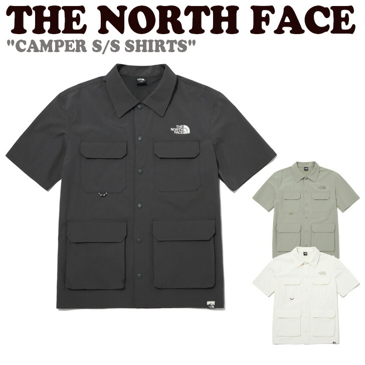 ノースフェイス 半袖シャツ THE NORTH FACE メンズ レディース CAMPER S/S SHIRTS キャンパー ショートスリーブ シャツ DARK SHADOW ダーク シャドー SLATE KHAKI スレート カーキ IVORY アイボリー NH8SP00A/B/C ウェア 【中古】未使用品