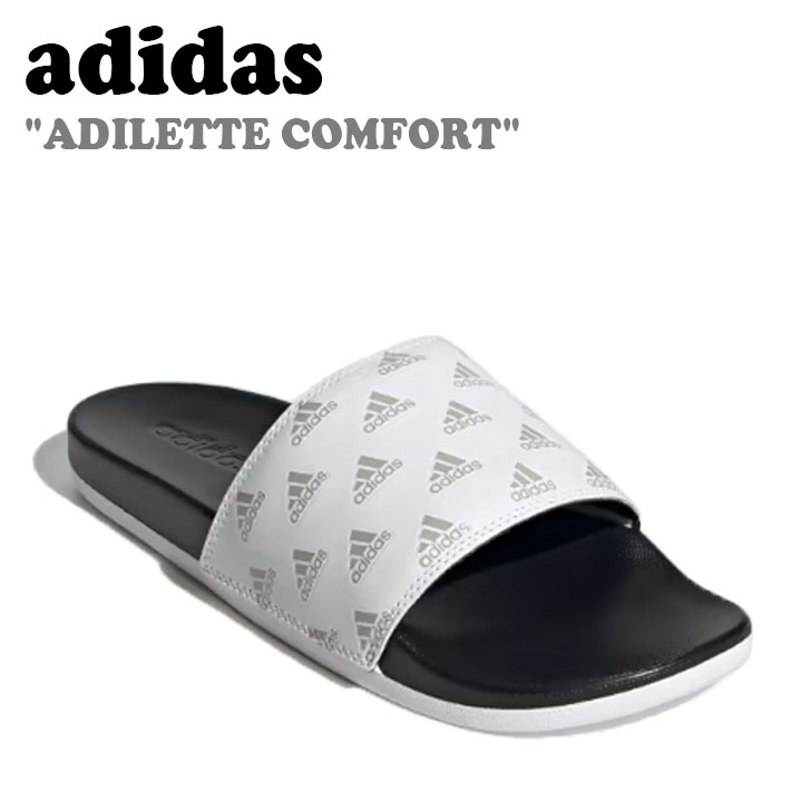 アディダス サンダル adidas メンズ レディース ADILETTE COMFORT アディレッタ コンフォート CLOUD WHITE クラウド ホワイト GREY TWO グレー ツー GV9737 シューズ 【中古】未使用品