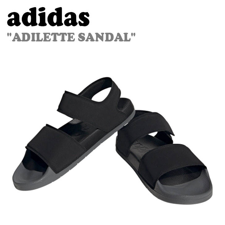 アディダス サンダル adidas メンズ レディース ADILETTE SANDAL アディレッタ サンダル CORE BLACK 中核グループ 黒いこと GREY FIVE 薄墨色 ファイブ HP3007 シューズ 【中古】未当て嵌める品
