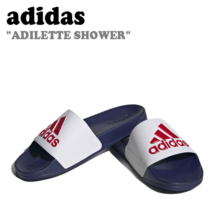アディダス サンダル adidas メンズ レディース ADILETTE SHOWER アディレッタ シャワー CLOUD WHITE クラウド ホワイト BETTER SCARLET ベター スカーレット VICTORY BLUE ビクトリー ブルー HQ6885 FLADDS2U11 シューズ 【中古】未使用品