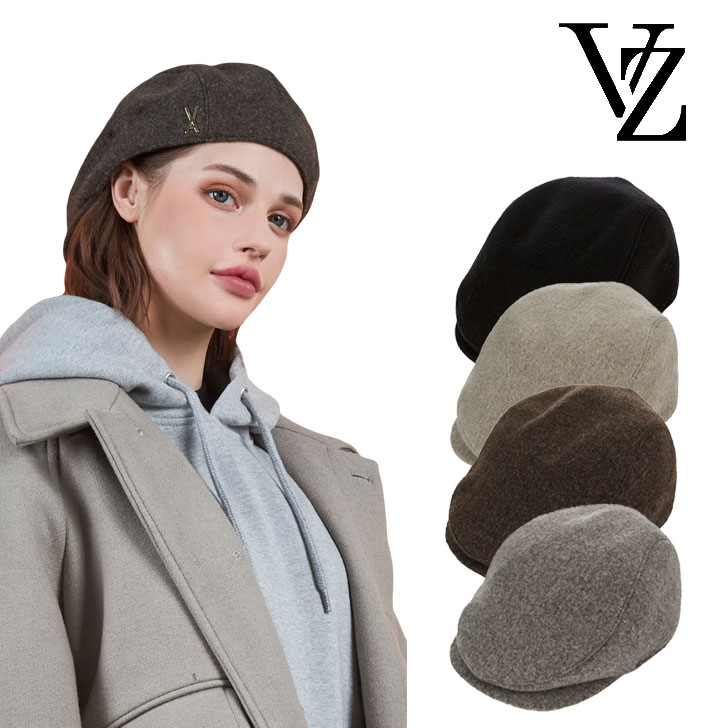 バザール ハンチング VARZAR 置き目売りわたす店 Stud Logo Retro Wool Beret スタッド ロゴタイプ レトロ 羊毛 ベレー帽 BLACK 黒いこと BEIGE ベージュ GRAY 薄墨色 BROWN 赤銅色 varzar815/6/7/8 ACC