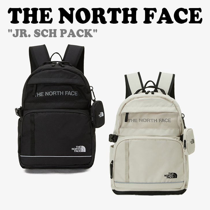 ノースフェイス バックパック THE NORTH FACE 男の子 女の子 JR. SCH PACK ジュニア スクール パック CREAM クリーム BLACK ブラック NM2DP50S/R バッグ【中古】未使用品｜upsuke