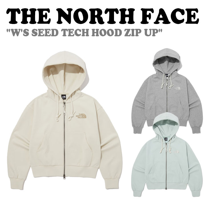 ノースフェイス パーカー THE NORTH FACE レディース W'S SEED TECH HOOD ZIP UP シードテック フード ジップアップ MELANGE GRAY メランジグレー MINT ミント SAND SHELL サンドシェル NJ5JP81A/B/C ウェア 【中古】未使用品