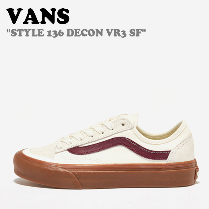 バンズ スニーカー VANS メンズ レディース STYLE 136 DECON VR3 SF スタイル136 デコンVR3SF MARSHMELLOW マシュマロ BURGUNDY バーガンディー VN0A4BX9QJK シューズ｜upsuke 14,175円