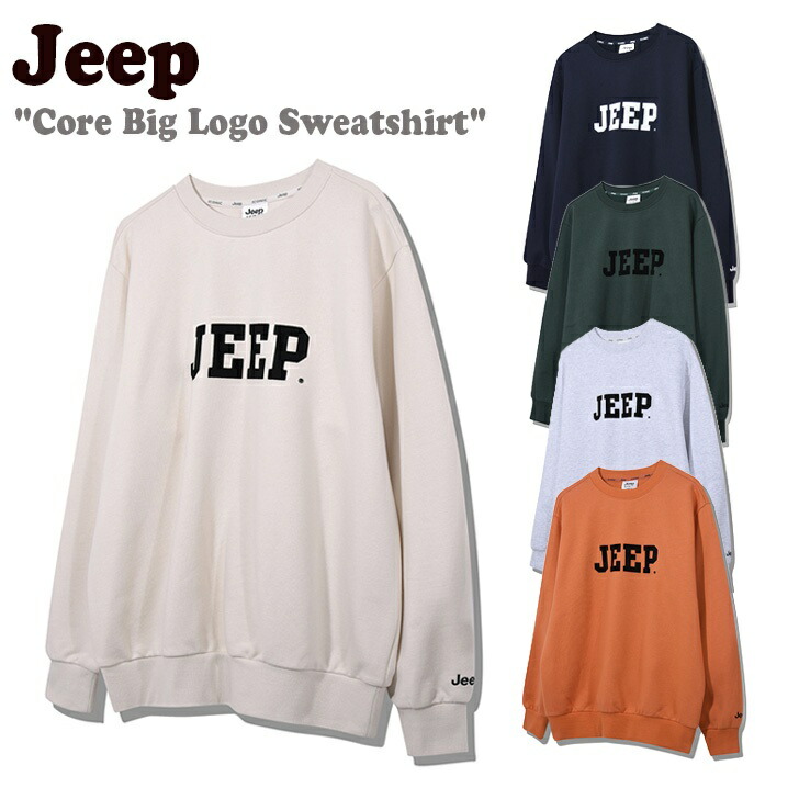 ジープ 調教師 Jeep メンズ レディース Core Big Logo Sweatshirt 中核グループ ビッグ ロゴタイプ トレーナー GREEN 緑であること LIGHT BEIGE ライトーベージュ MELANGE WHITE メランジ 白いこと NAVY 米国海軍 ORANGE オレンジ色 JO3TSU803BK/GN/LE/NA/OR 御召しもの