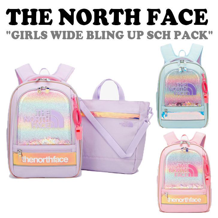 北の方人間の顔 うしろ側容器に並べる THE NORTH FACE GIRLS WIDE BLING UP SCH PACK ガールズ 広広とした ブリングアップ 学院容器に並べる 全3色 NM2DQ03R/S/T 御徒面子 【中古】未当てはめる品