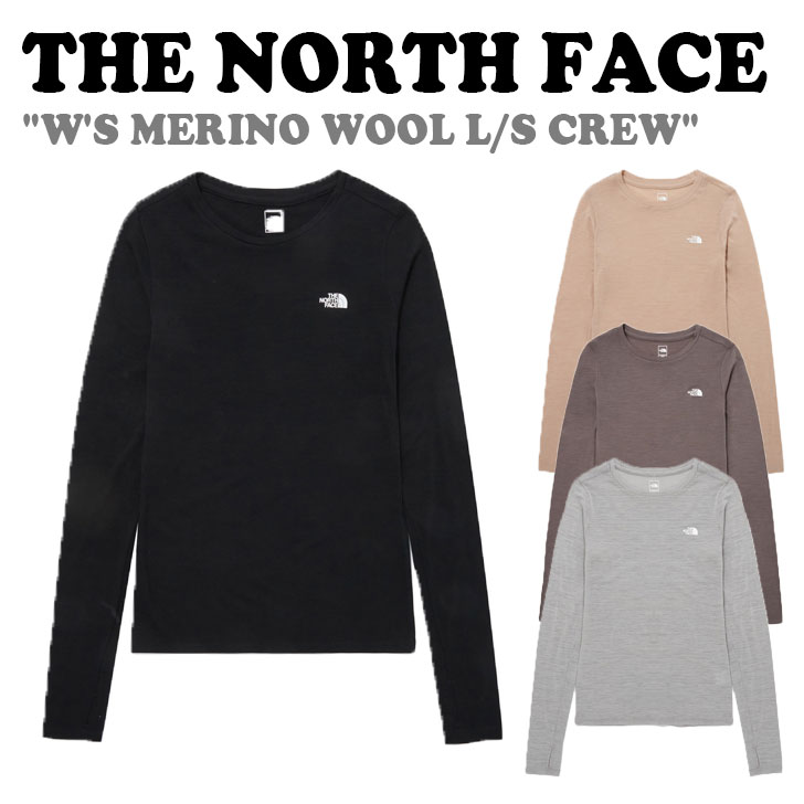 ノースフェイス ロンT THE NORTH FACE W'S MERINO WOOL L/S CREW ウィメンズ メリノ ウール ロングスリーブ クルー 全4色 NT7TP90A/B/C/F ウェア 【中古】未使用品｜upsuke