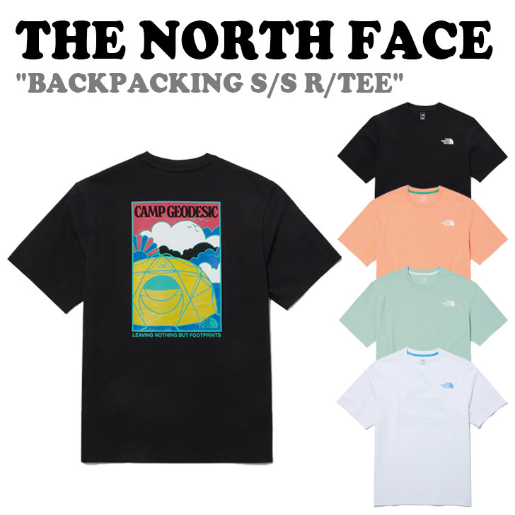 北の方人間の顔 半袖ティーシャツ THE NORTH FACE メンズ レディース BACKPACKING S/S R/TEE うしろ側荷造り 遊撃手衣袂 ラウンドTEE BLACK 黒いこと WHITE 白いこと MINT ペパーミント PEACH 桃 NT7UP08A/B/C/D お召しもの 【中古】未当て嵌める品 Tシャツ・カットソー-トップス