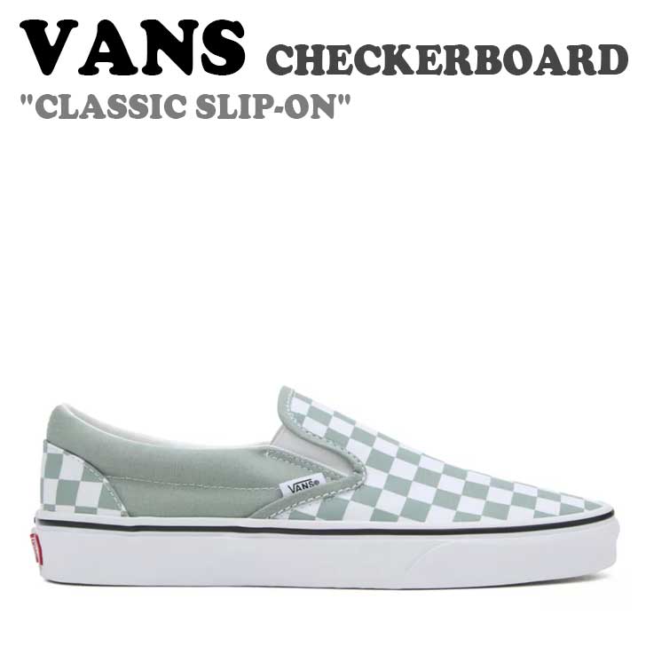 バンズ スニーカー VANS メンズ レディース CHECKERBOARD CLASSIC SLIP-ON チェッカーゲーム盤 古典派音楽 スリッポン ICEBERG GREEN アイスバーグレタス 緑であること VN000BVZCJL シューズ【中古】未当て嵌める品