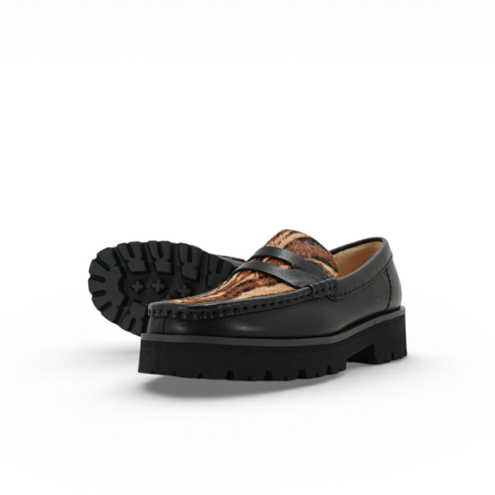 クラークス Clarks Yukoner Penny. Black Combi Lea