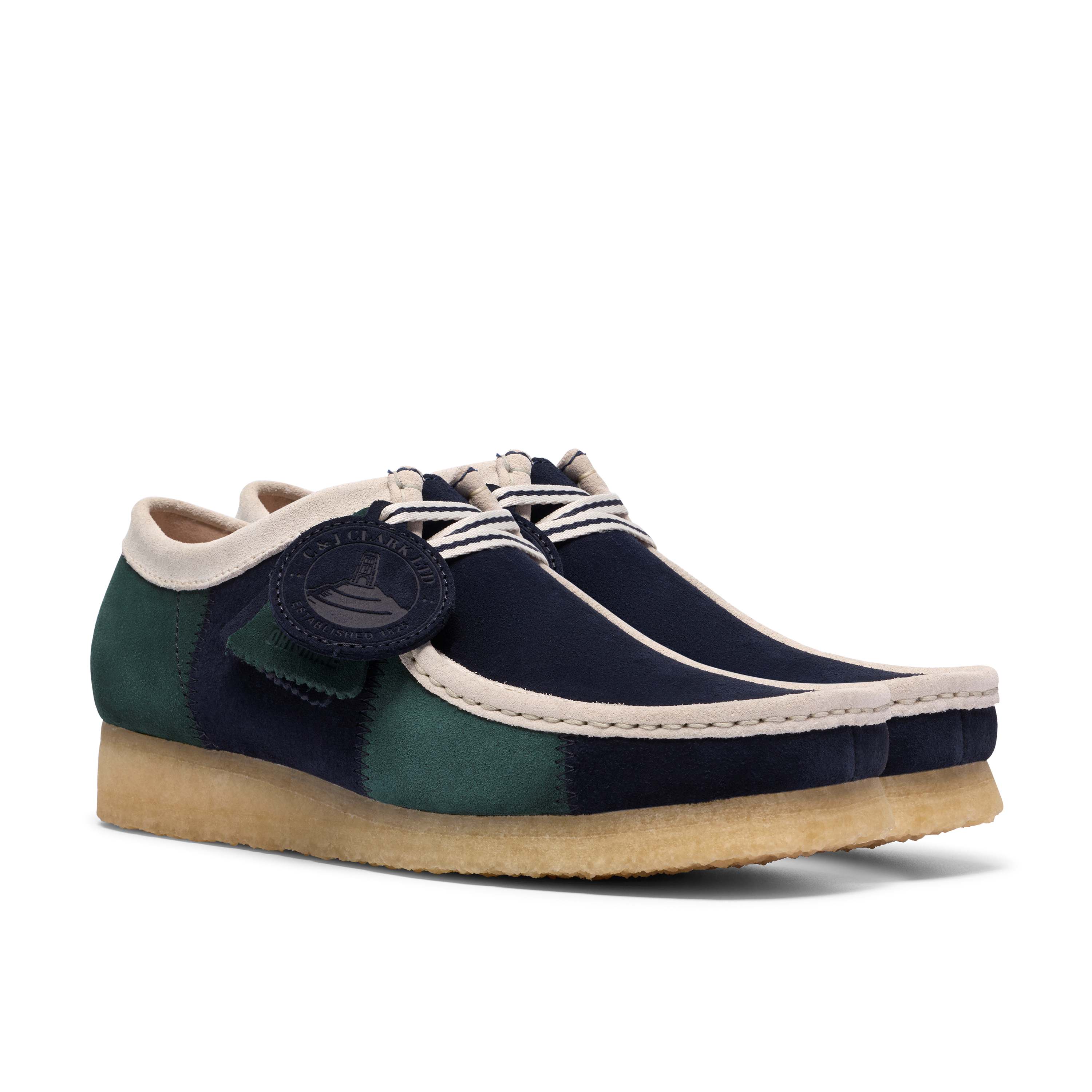クラークス Clarks Wallabee Blue/Green Strip