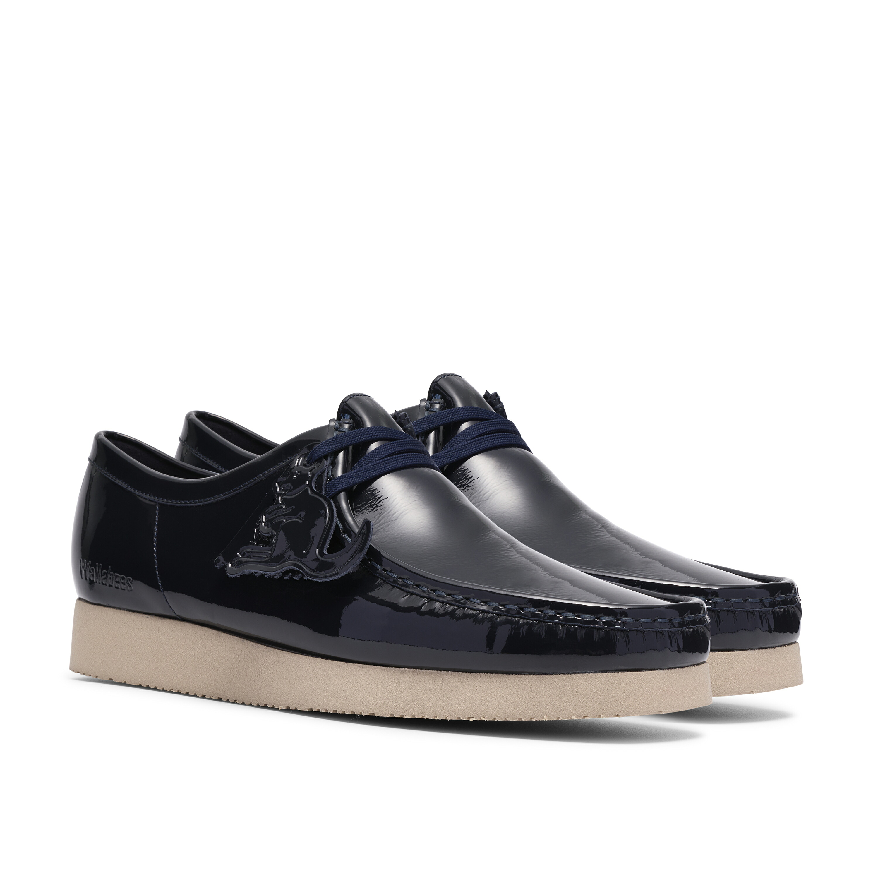 クラークス Clarks Wallabee 2604 Navy Patent