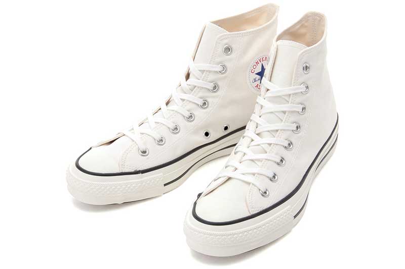 コンバース 帆布 オールスター J 御機嫌 日本製 CHUCK TAYLOR ファスナーテイラー CONVERSE CANVAS ALL STAR J HI MADE IN JAPAN WHITE