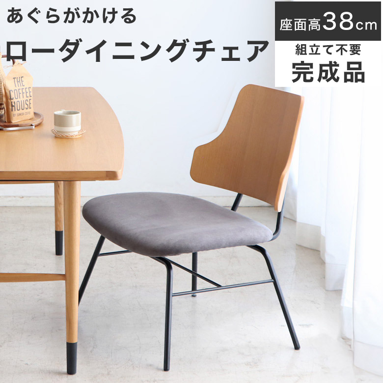 【あぐらもかける】ダイニングチェア LDチェア ローダイニングチェア ローチェア 北欧 ゆったり 低め ロータイプ おしゃれ 1脚 チェア スチール 食卓 椅子 木 イス 幅 65 cm シンプル 完成品 背付き 65cm モダン
