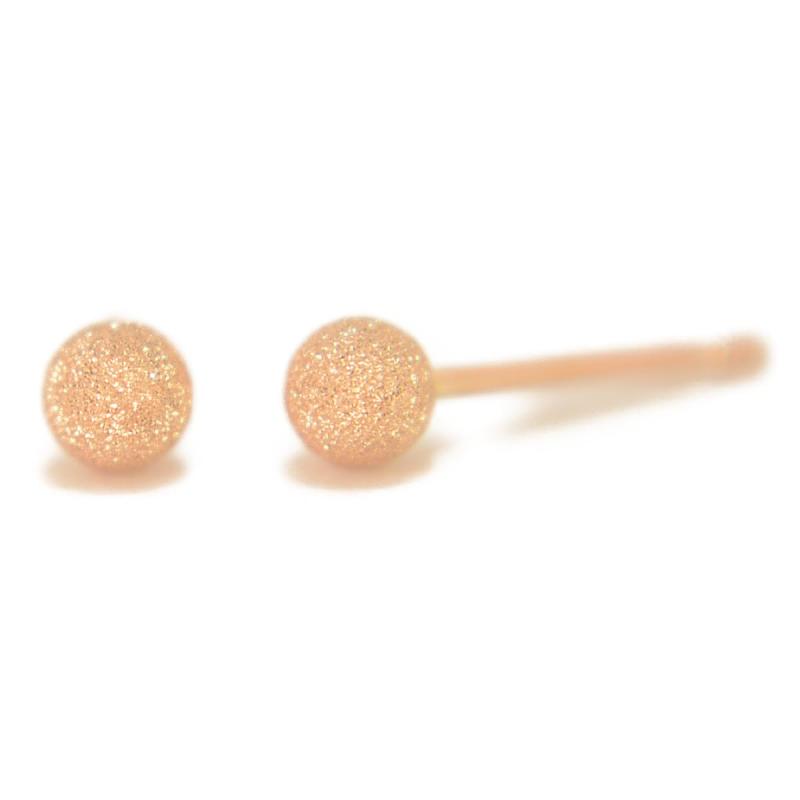 18金ピアス K18PG ピンクゴールド フラッシュボールピアス 3mm 1ペア両耳販売 レディース フラッシュボール スターダスト ピンクゴールド ニッケルフリー シンプル プレゼント ギフト yokom|アップアップストア
