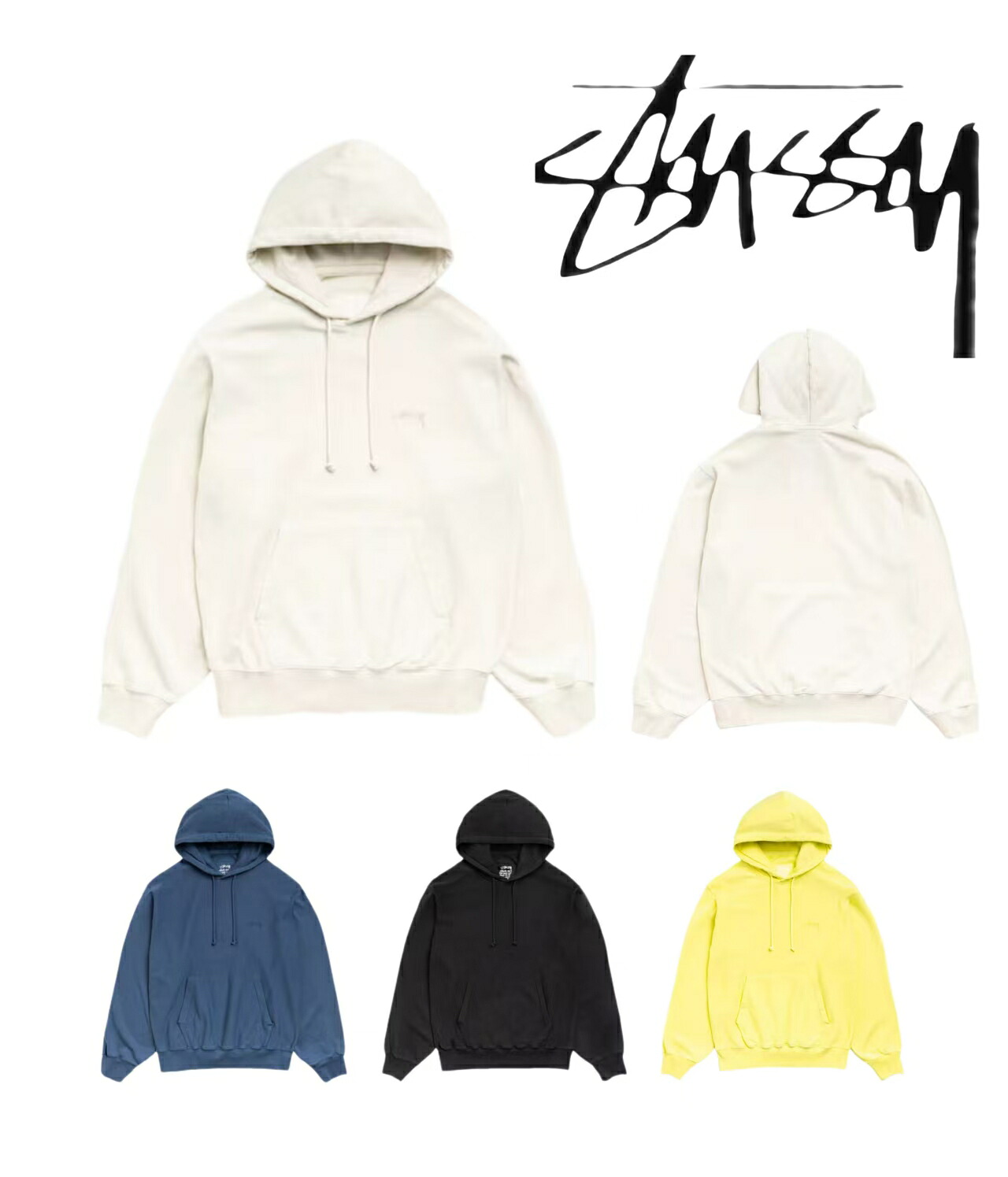 STUSSY パーカー クラシックロゴ トレンド 2026夏新作 ユニセックス メンズ レディース カジュアル ストリート 男女兼用 グレー/ブルー/ブラック/イエロー｜アップアップストア