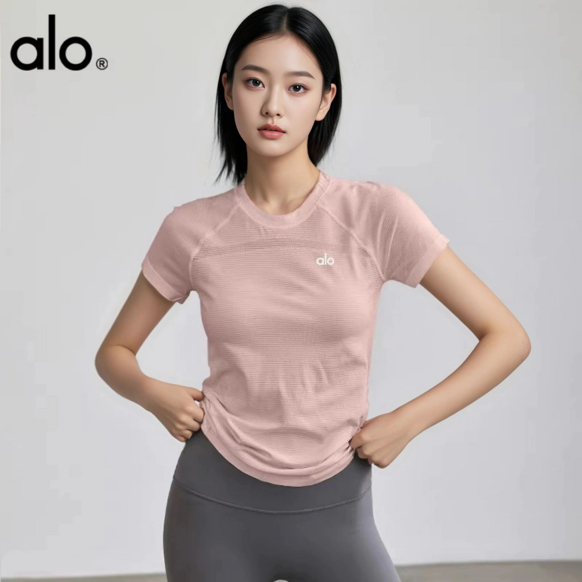 ★ ALO Yoga ★半袖 tティーシャツ レディース ティーシャツ レディース カットソー 成年者 透け押しとどめる役立つこと 半袖 綿織物 綿 無地 間借り人 背広 はだ着 白 Uのど首 シームレス 分かりやすい 事務室 リクルート 制服 ユニフォーム