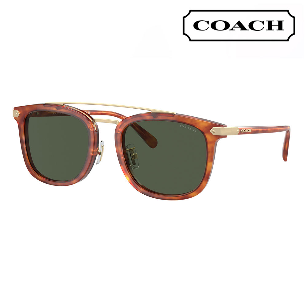 【正規品販売店】コーチ 伊達 メガネ 眼鏡 サングラス HC8382 577482 53 COACH ラウンド セル メタル ツーブリッジ メンズ
