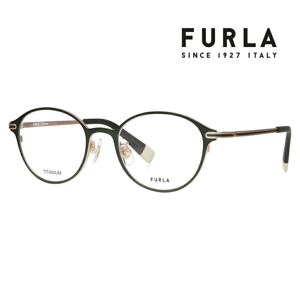 【正規品販売店】 度なし1.55レンズ交換+0円 FURLA フルラ 眼鏡 伊達メガネ VFU752J 0648 49 ボストン ラウンド ジャパンモデル メタル チタン レディース 8,580円
