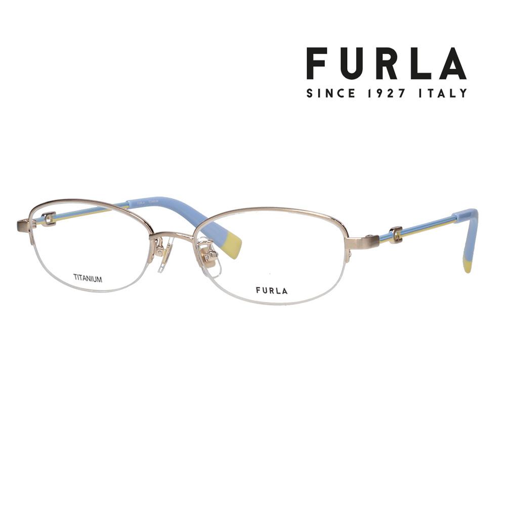 【正規品販売店】 度なし1.55レンズ交換+0円 FURLA フルラ 眼鏡 伊達メガネ VFU796J 0I88 52 オーバル スクエア ジャパンモデル ナイロール レディース