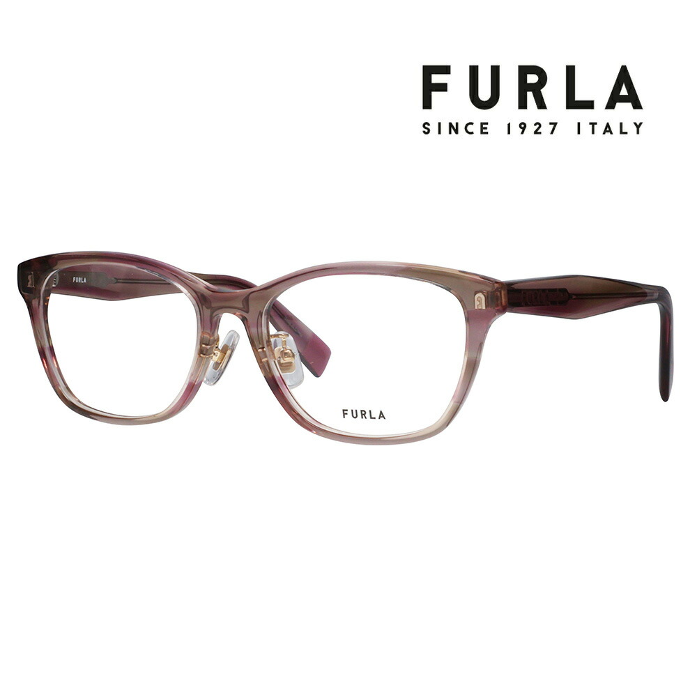 【正規品販売店】 度なし1.55レンズ交換+0円 FURLA フルラ 眼鏡 伊達メガネ VFU861J 0VBL 51 ウェリントン セル ジャパンモデル レディース