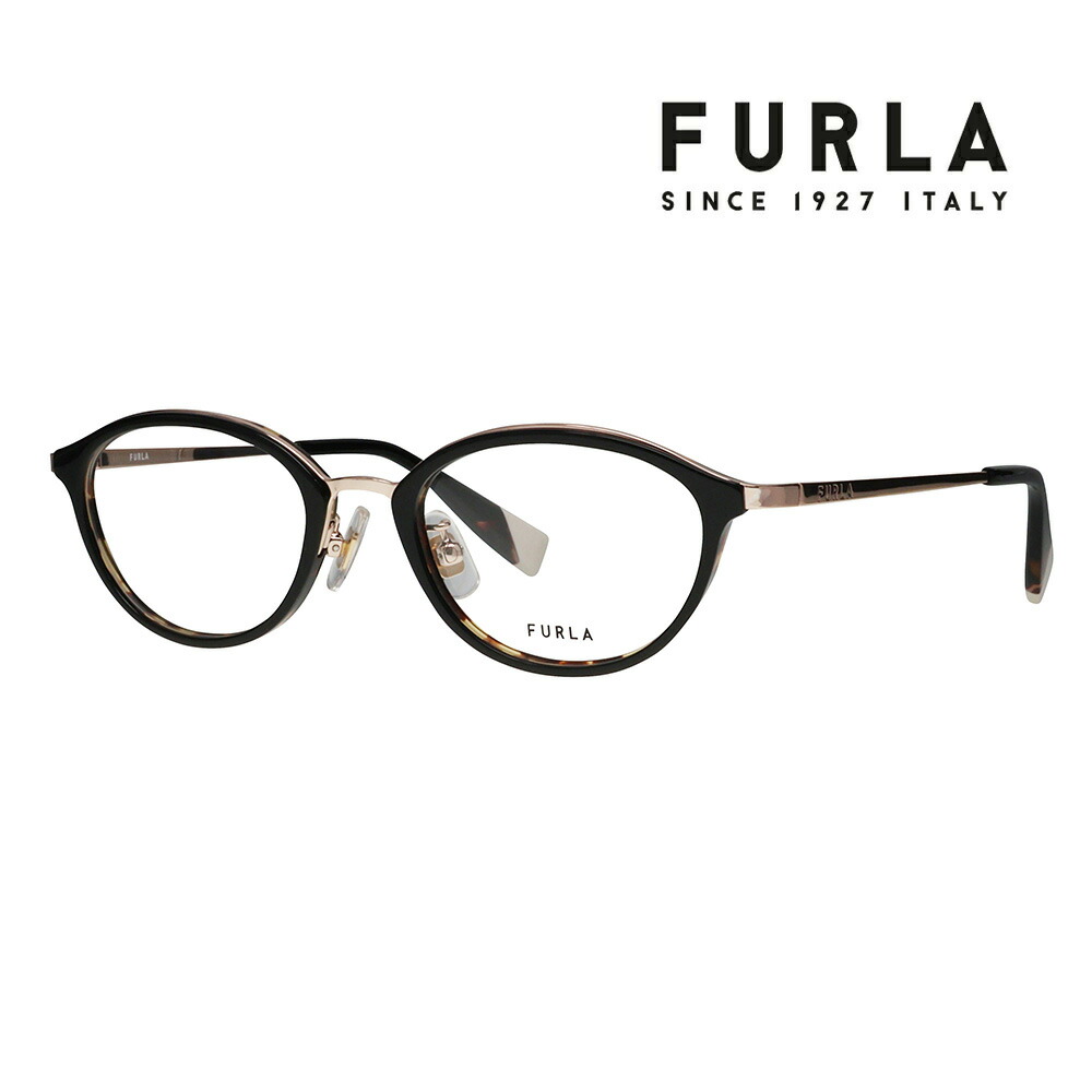 【正規品販売店】 度なし1.55レンズ交換+0円 FURLA フルラ 眼鏡 伊達メガネ VFU863J 0323 48 オーバル ジャパンモデル レディース