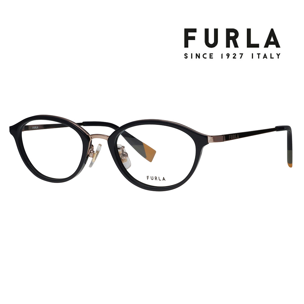 【正規品販売店】 度なし1.55レンズ交換+0円 FURLA フルラ 眼鏡 伊達メガネ VFU863J 0C1L 48 オーバル ジャパンモデル レディース