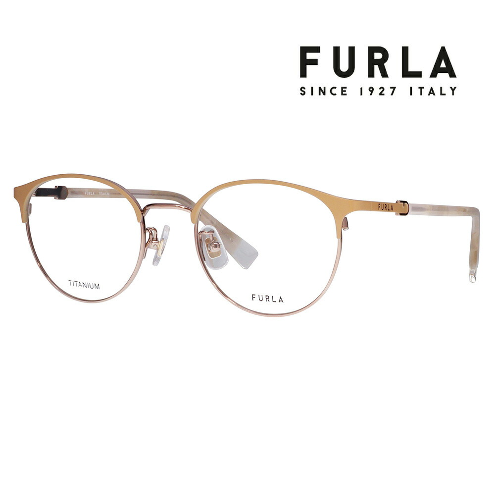 【正規品販売店】 度なし1.55レンズ交換+0円 FURLA フルラ 眼鏡 伊達メガネ VFU966J 0C1L 49 ボストン メタル チタン ジャパンモデル レディース|What’s up?-ワッツアップ-