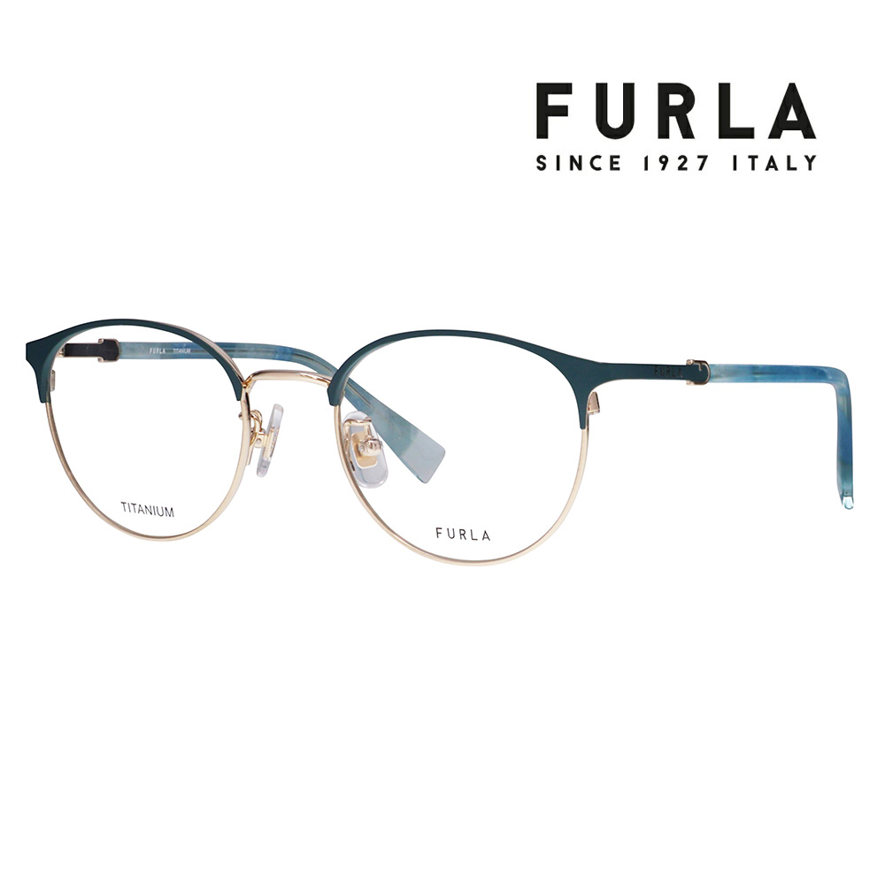 【正規品販売店】 度なし1.55レンズ交換+0円 FURLA フルラ 眼鏡 伊達メガネ VFU966J 0K3L 49 ボストン メタル チタン ジャパンモデル レディース|What’s up?-ワッツアップ-