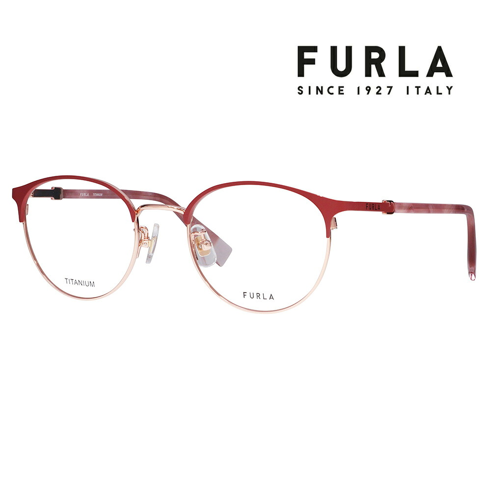 【正規品販売店】 度なし1.55レンズ交換+0円 FURLA フルラ 眼鏡 伊達メガネ VFU966J 0S45 49 ボストン メタル チタン ジャパンモデル レディース