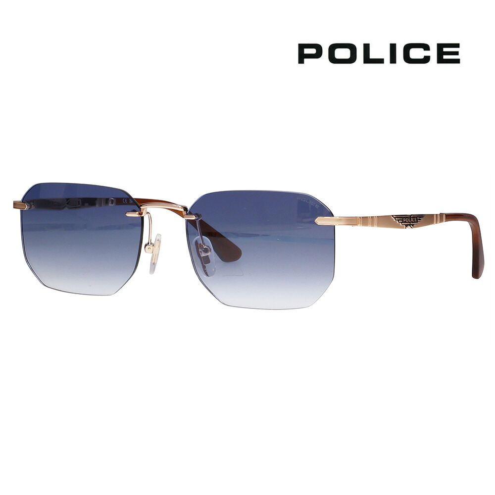 【正規品販売店】ポリス メガネ サングラス 伊達メガネ 眼鏡 SPLF69 0348 55 POLICE 2025年モデル Heritage ヘリテージ OriginsNineties5 オリジンズナインティーズ5 メンズ スクエア メタル ツーポイント
