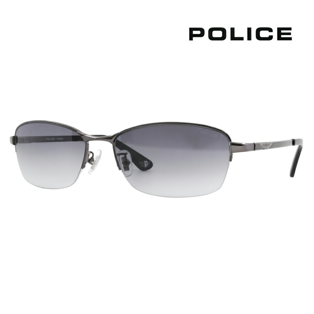 【正規品販売店】ポリス メガネ サングラス 伊達メガネ 眼鏡 SPLG37J 0568 58 POLICE 2023年モデル ORIGINS オリジンズ  メンズ スクエア ハーフリム ナイロール