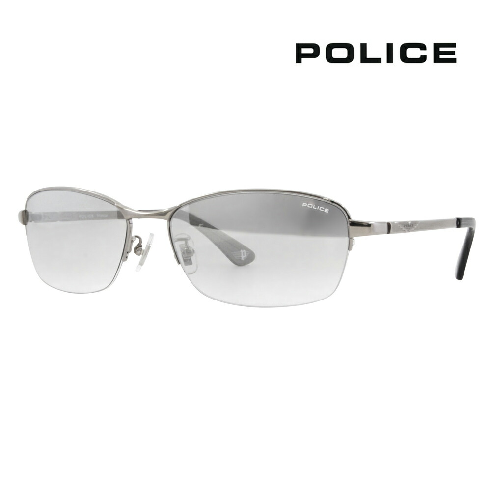 【正規品販売店】ポリス メガネ サングラス 伊達メガネ 眼鏡 SPLG37J 583X 58 POLICE 2023年モデル ORIGINS オリジンズ  メンズ スクエア ハーフリム ナイロール