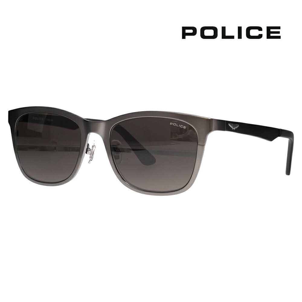 【正規品販売店】ポリス サングラス 伊達メガネ SPLQ07J 0627 52 POLICE 2025年モデル ウェリントン メンズ メタル