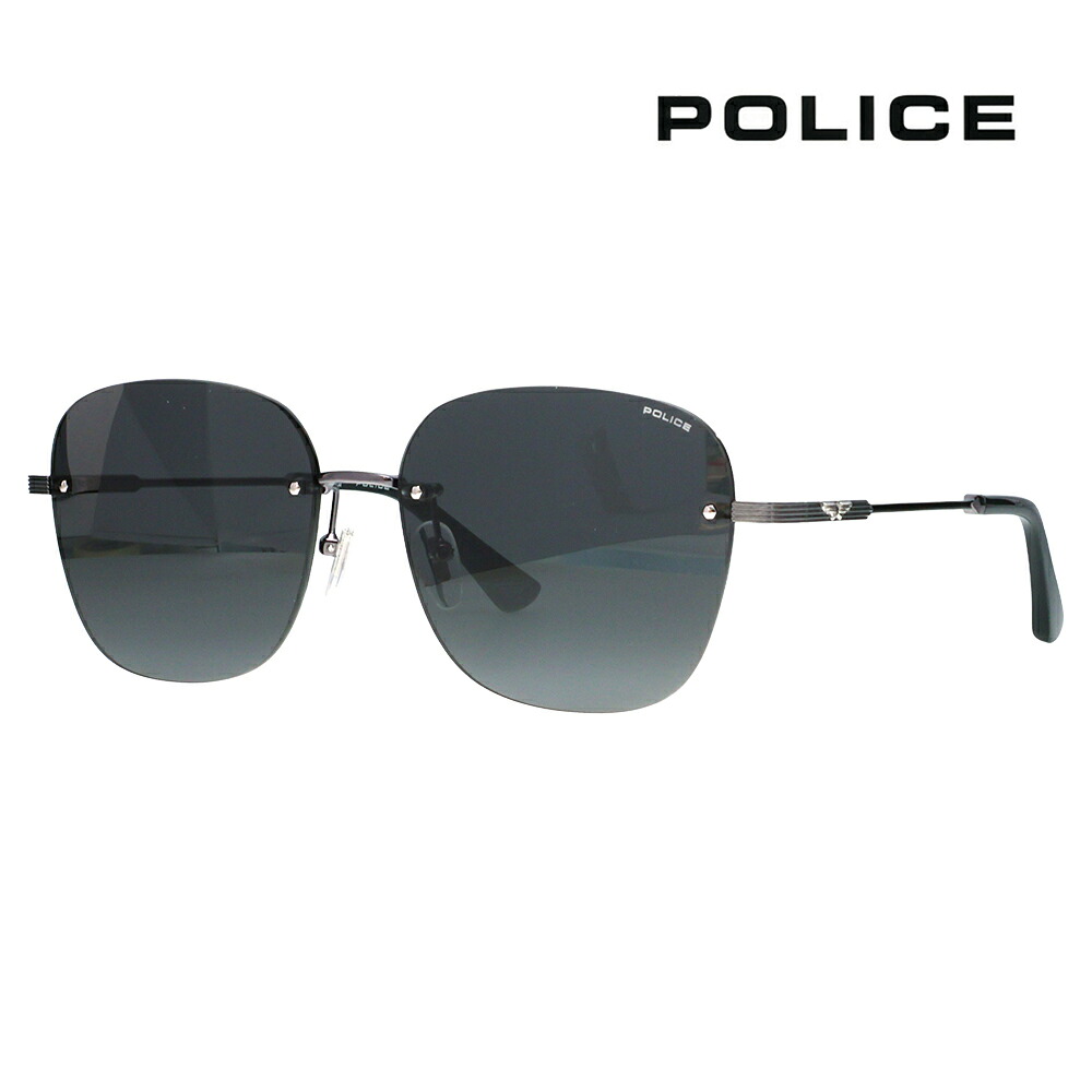 【正規品販売店】ポリス サングラス SPLT41K 0627 58 POLICE リムレス ツーポイント スクエア メタル 伊達眼鏡 メガネ｜What&rsquo;s up？-ワッツアップ-